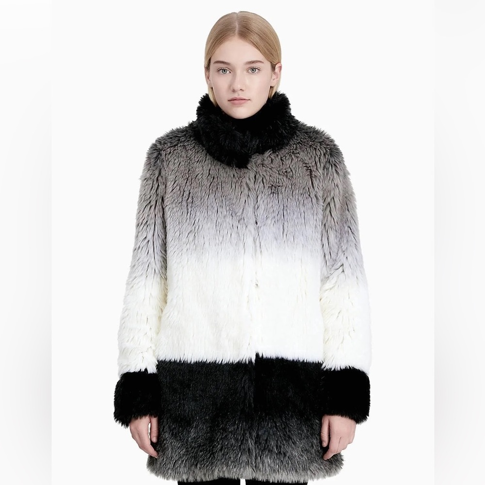 Calvin Klein Ombre Faux Fur Coat